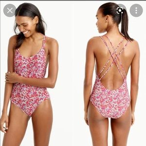 J Crew Floral One Piece Bathing Suit size 10